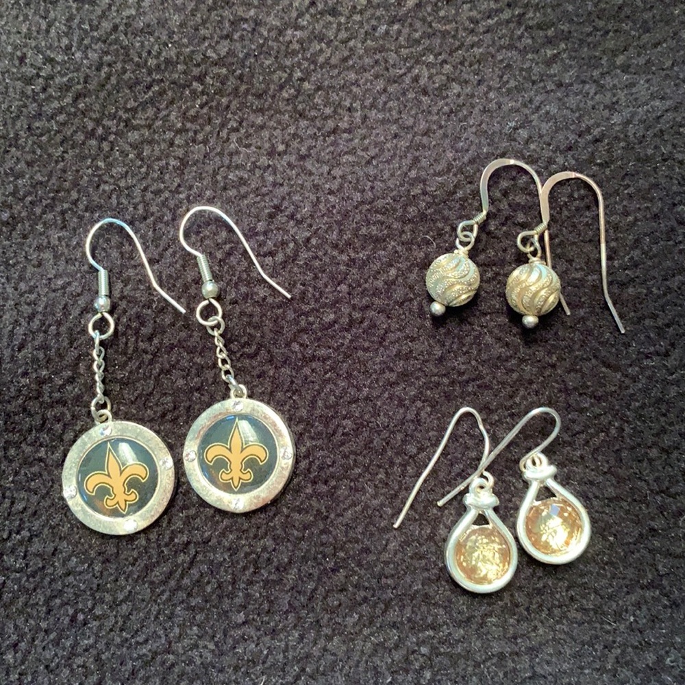Three Pair of Drop Earrings